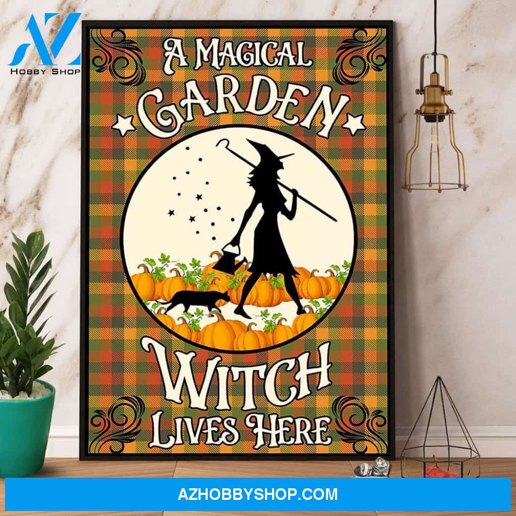 A Magical Garden Witch Lives Here Halloween Canvas And Poster, Wall Decor Visual Art, Halloween Gift, Happy Halloween