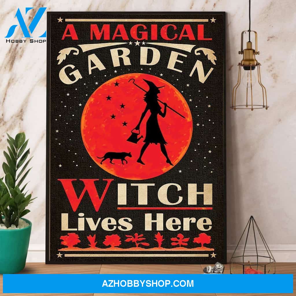 A Magical Garden Witch Lives Here Halloween Canvas And Poster Halloween Home Decor Wall Art
