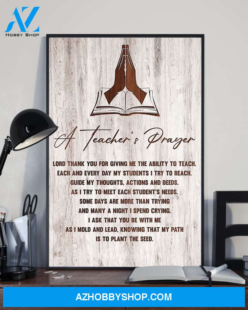 Teacher Classroom Canvas A Teacher's Prayer, Student Wall Art Back to School Gift for Teacher