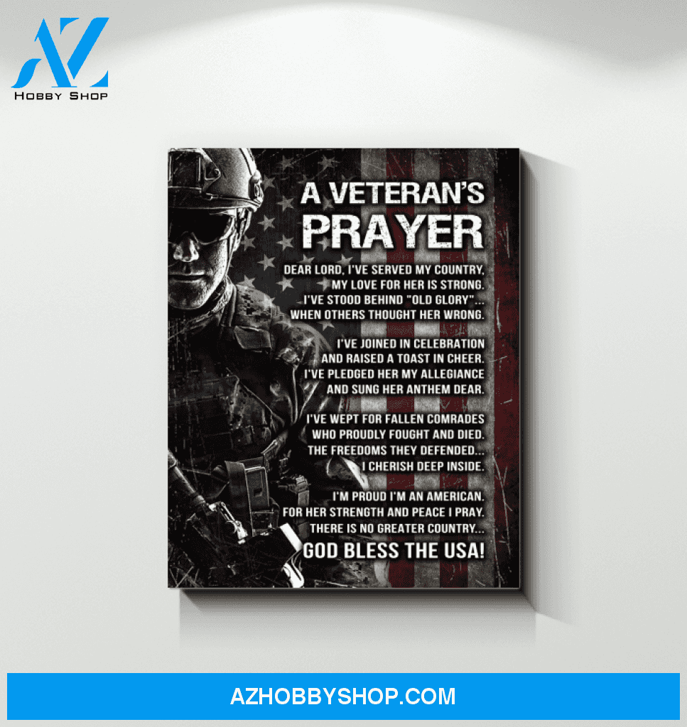 A Veteran'S Prayer God Bless The Usa Matte Canvas