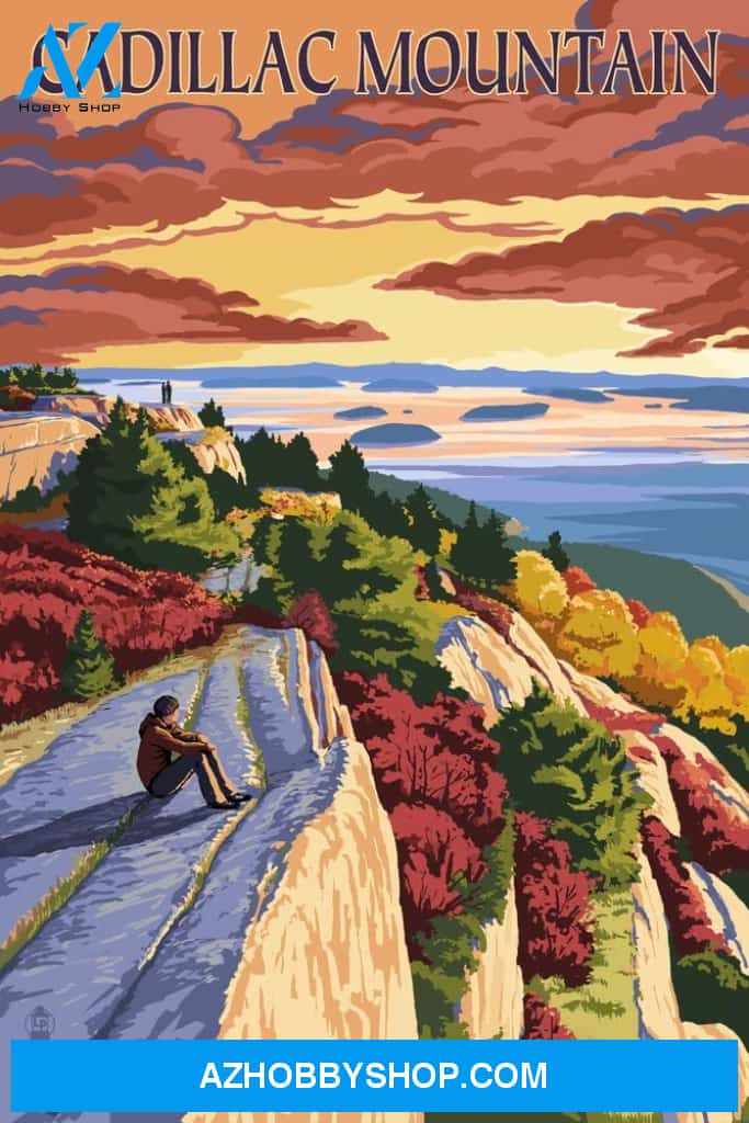 Acadia National Park Maine Cadillac Mountain Painterly Series