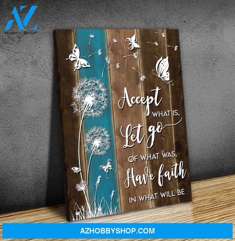 Accept What Is Let Go Butterfly Wall Art Canvas, Wall Decor Visual Art