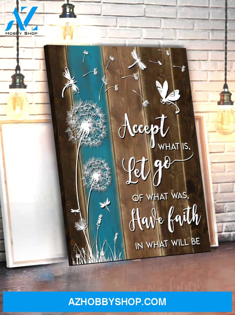 Accept What Is Let Go Dragonfly Wall Art Canvas, Wall Decor Visual Art