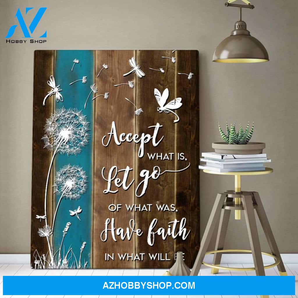 Accept What Is Let Go Dragonfly Wall Art Canvas – Dreagonfly Canvas Print Wall Art