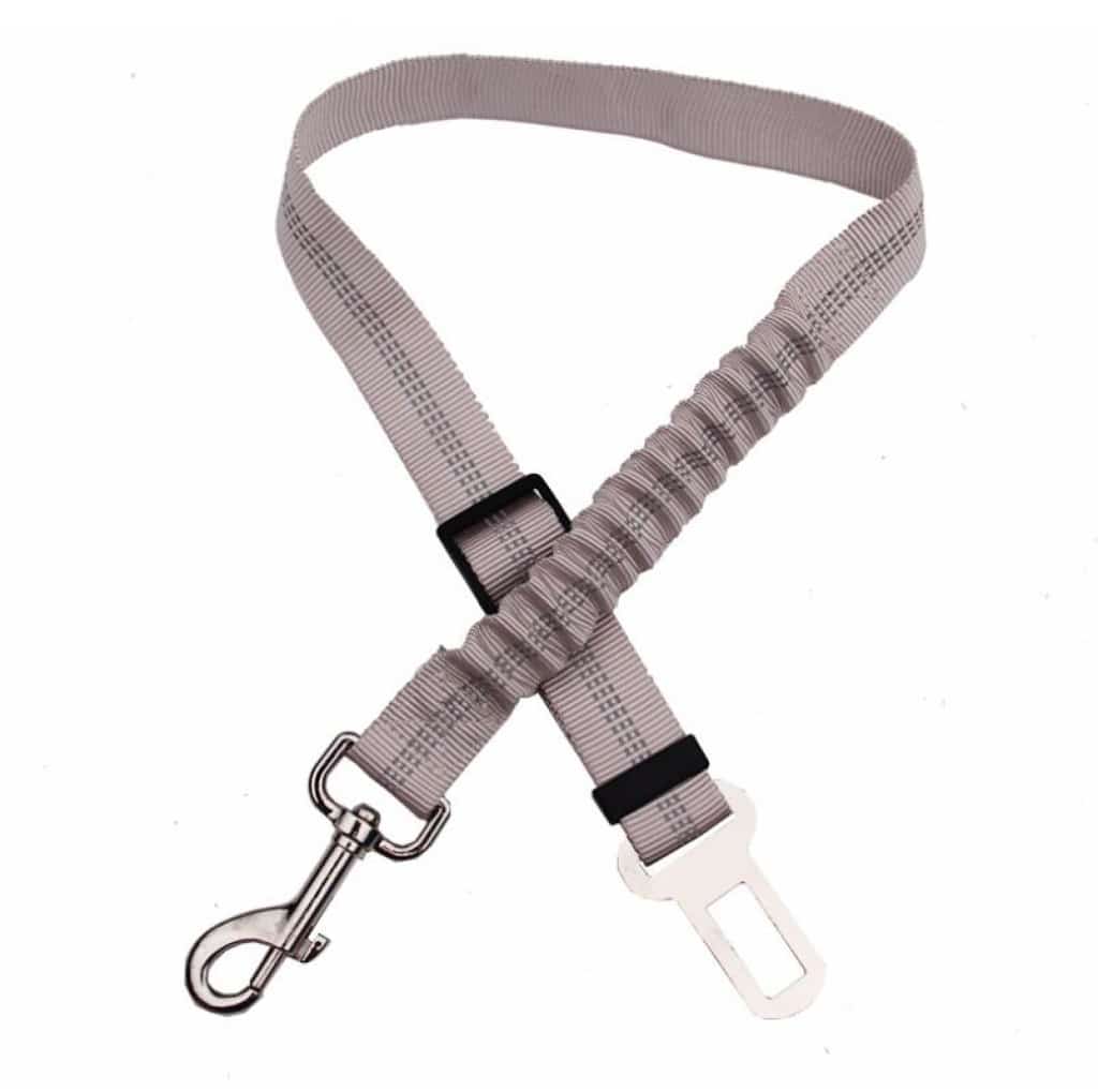 Adjustable Dog Seat Belt Car Seatbelt Harness Leads Elastic Reflective Safety Rope Beige