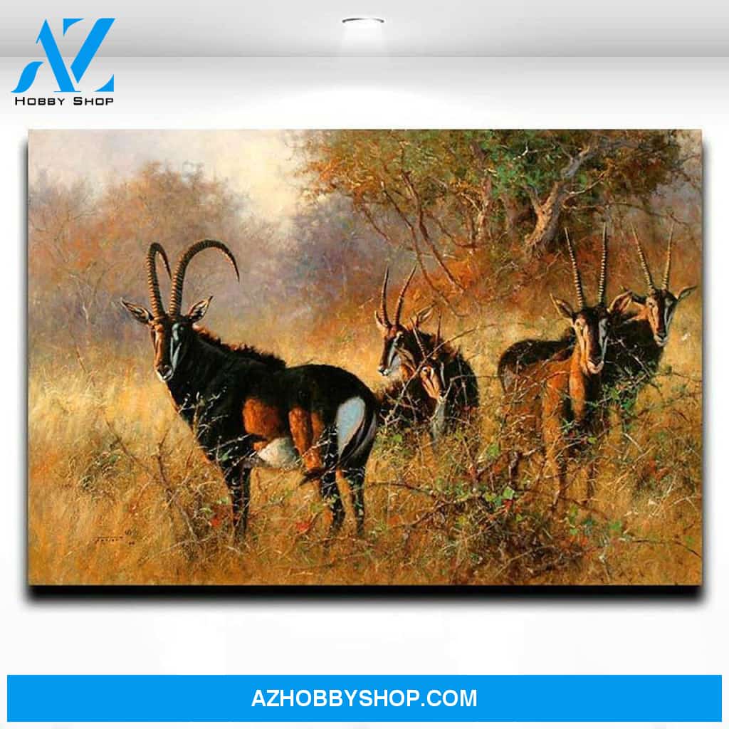 African Antelope Picture Animal Printed On Modern Artwork Mural Art For Home Living Office Full Hd Personalized Customized Canvas Art Wall Art Wall Decor