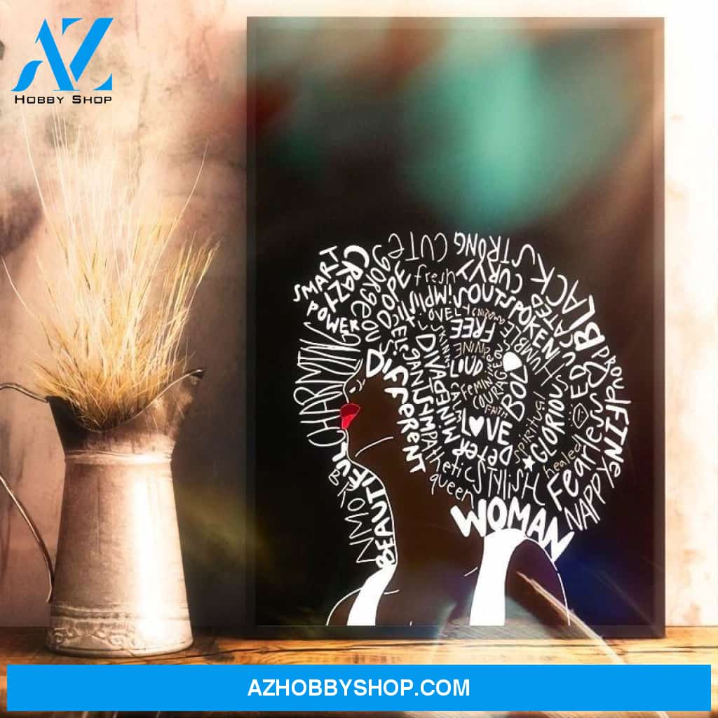 African Black Art Powerful Black Girl Vertical Canvas And Poster Printed For Home Decor