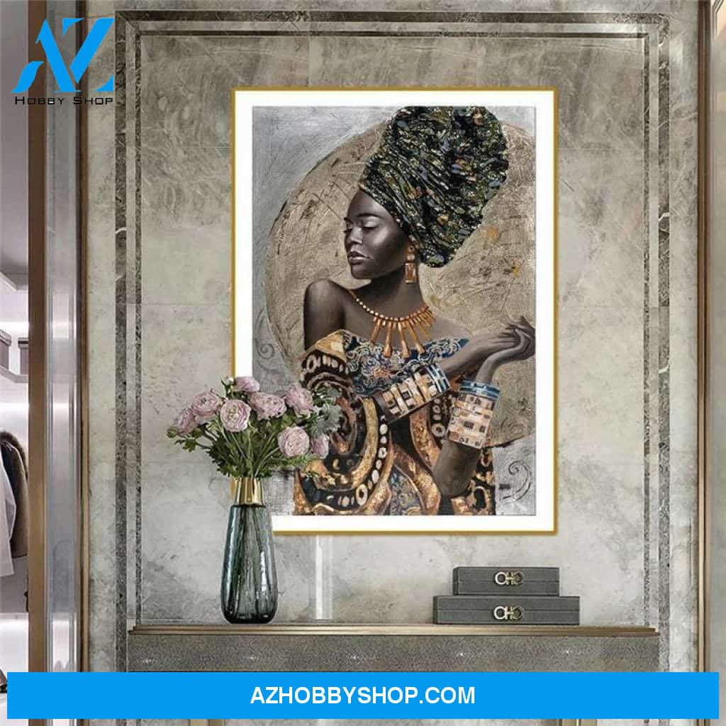 African Black Woman Graffiti Canvas And Poster, Wall Decor Visual Art
