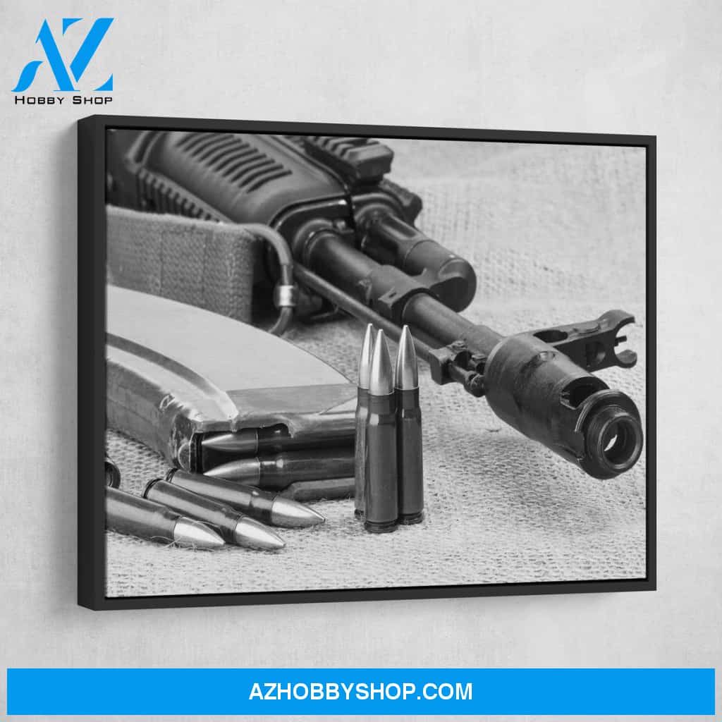 AK47 Black And White Canvas