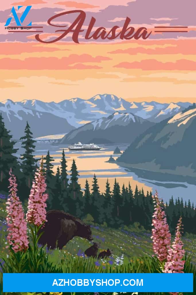 Alaska Bear And Spring Flowers Cruise Ship