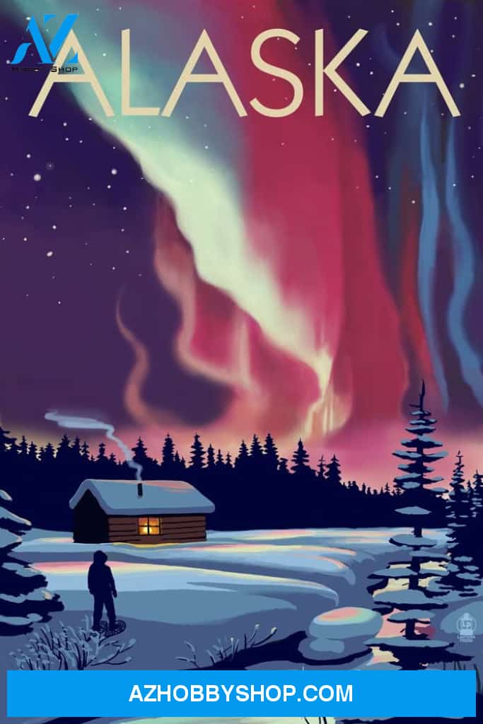 Alaska Northern Lights And Cabin