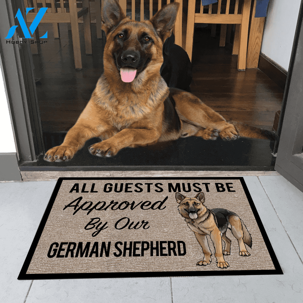 All Guests Must Be Approved By Our GERMAN SHEPHERD Doormat 23.6" x 15.7" | Welcome Mat | House Warming Gift