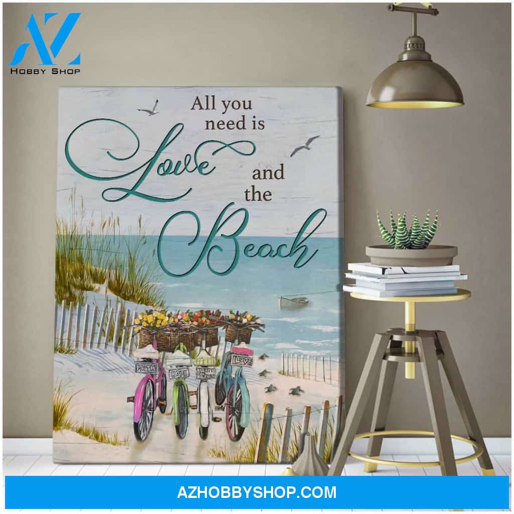 All you need is love and the beach Beach Turtles Canvas Wall Art Decor