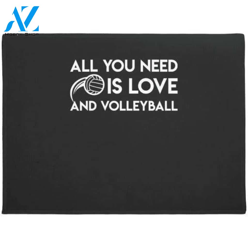 All You Need Is Love And Volleyball Doormat Welcome Mat Housewarming Gift Home Decor Funny Doormat Gift For Volleyball Lovers