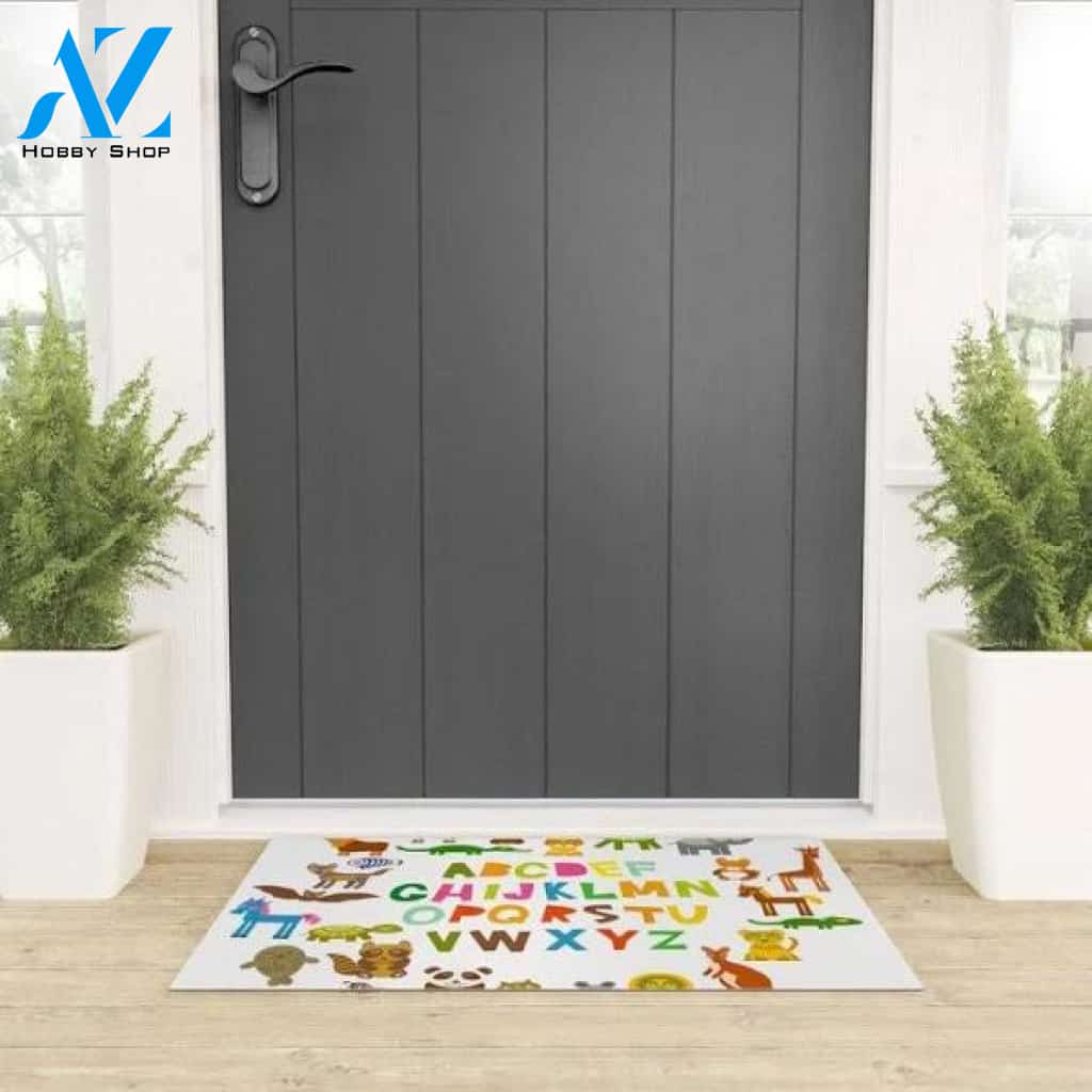 Alphabet For Kids From A To Z Cartoon Animals Funny Indoor And Outdoor Doormat Warm House Gift Welcome Mat Birthday Gift For Kids Student Class Teacher School