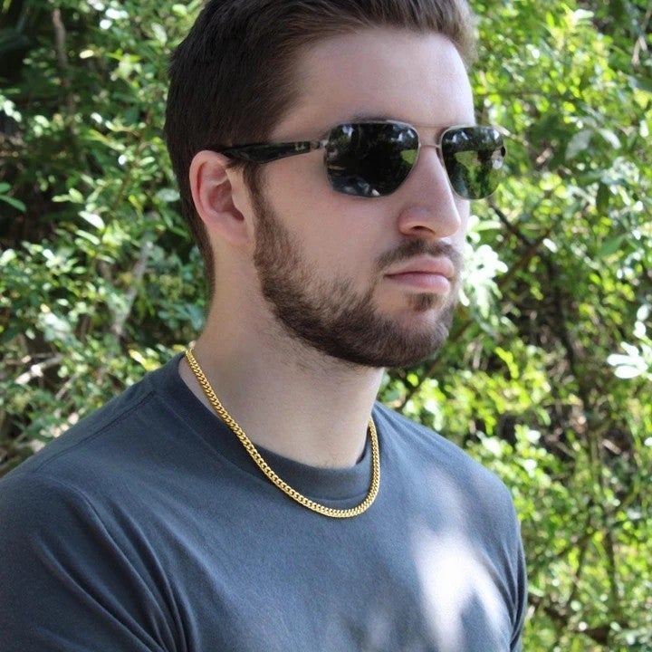 To My Man Necklace - In Your Eyes I Have Found My Home, In Your Heart I Have Found My Love Cuban Link Chain Necklace LX019H