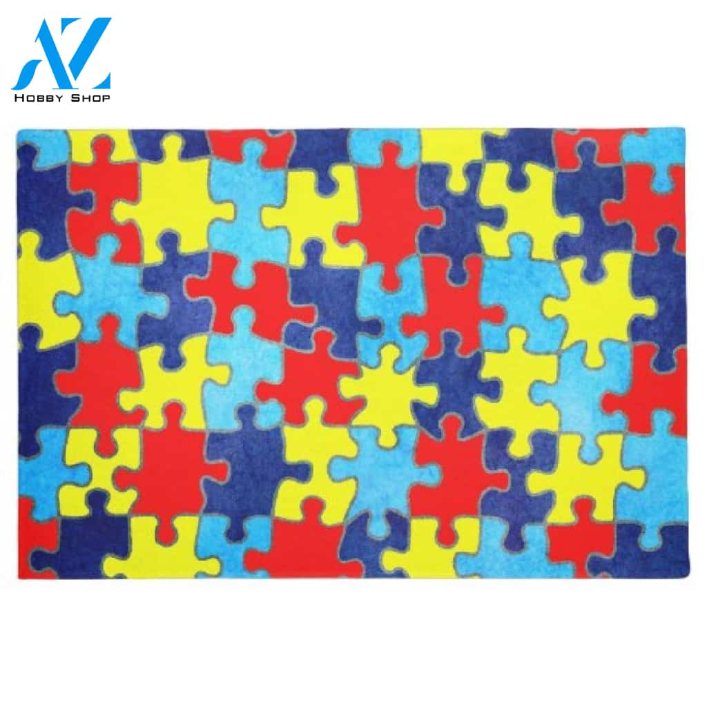 Amazing Autism Awareness - Puzzle Doormat Warm House Gift Welcome Mat Gift for Friend Family