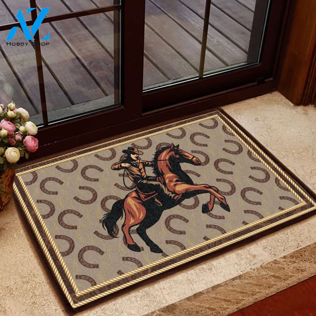 Amazing Cowboy Doormat | Welcome Mat | House Warming Gift