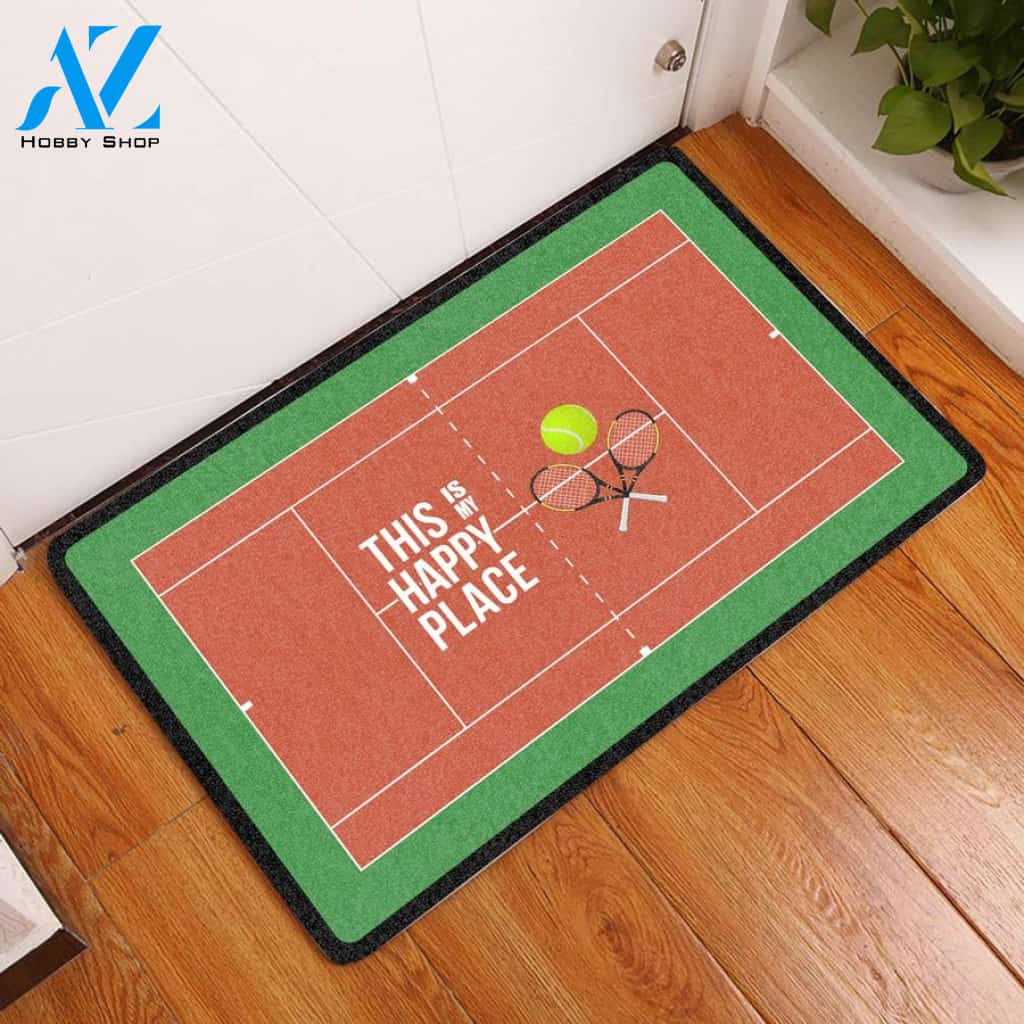 Amazing Tennis This Is My Happy Place Doormat
