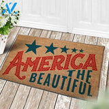 America The Beautiful Flag Doormat USA Welcome Housewarming Gift Indoor And Outdoor Doormat Warm House Gift Welcome Mat Gift For Friend Family
