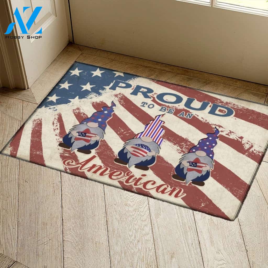 American Gnomes Doormat, Proud To Be An American Doormat Welcome Mat House Warming Gift Home Decor Funny Doormat Gift Idea