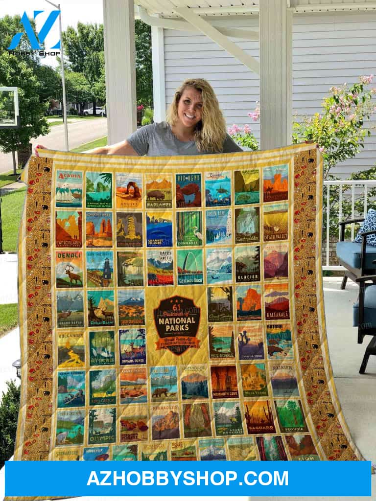 American National Parks Fleece Blanket , Christmas Gift, Birthday Gift, New Year Gift, Anniversary Gift