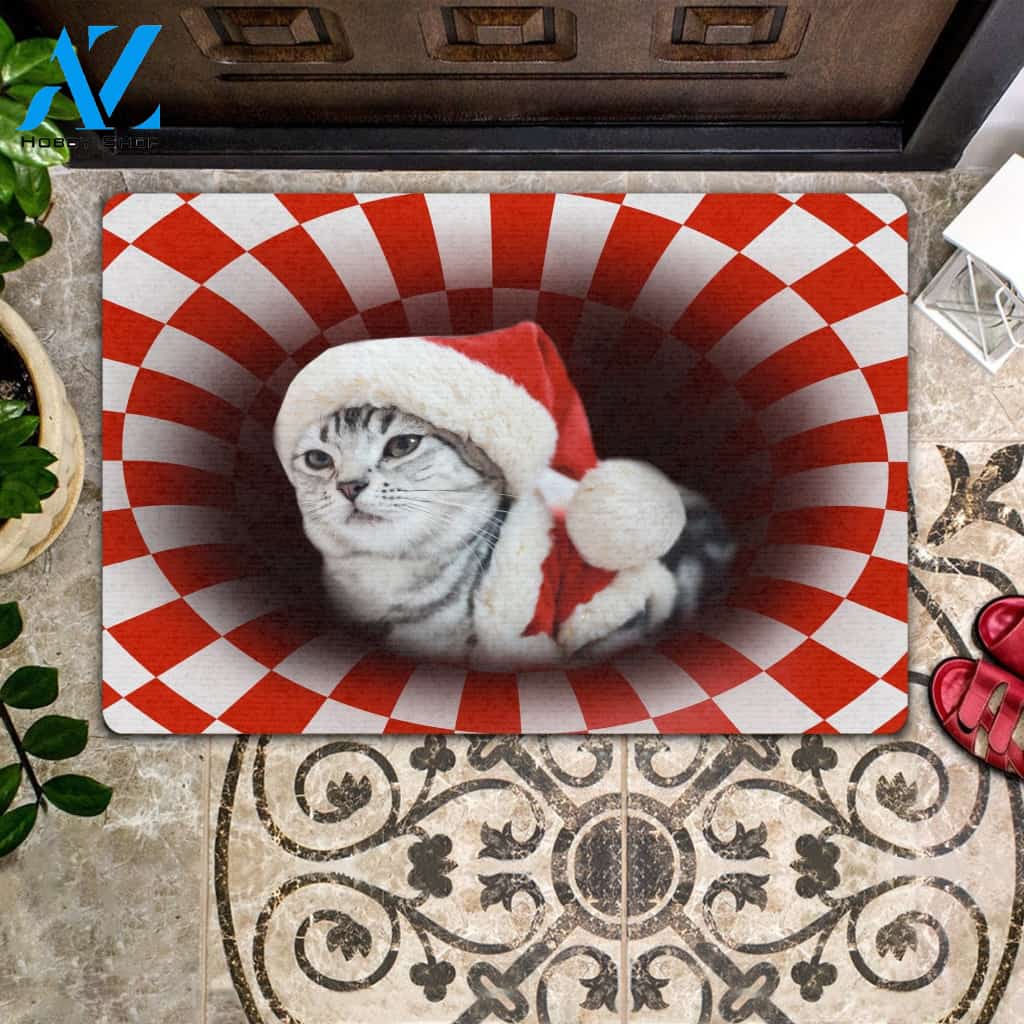 American Short Hair Christmas - Cat Doormat | Welcome Mat | House Warming Gift | Christmas Gift Decor