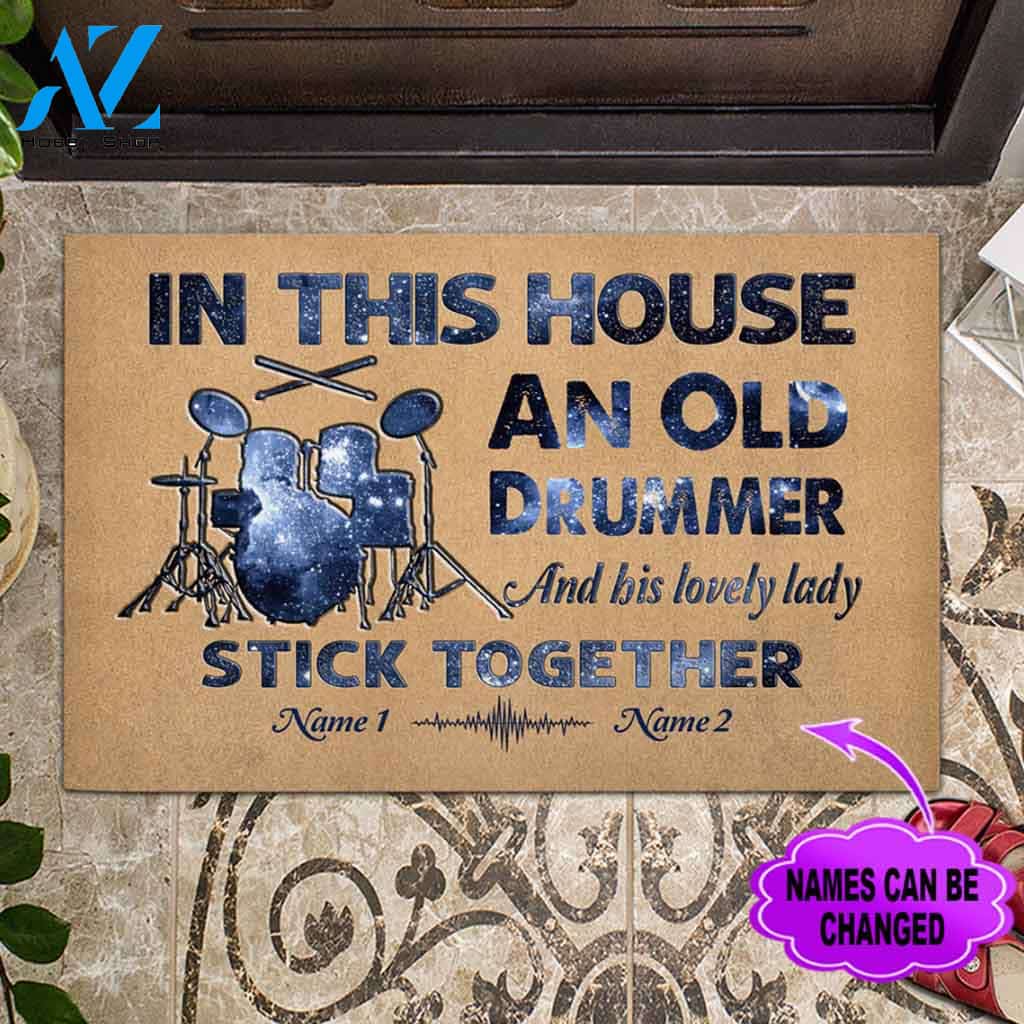 An Old Drummer Personalized Doormat