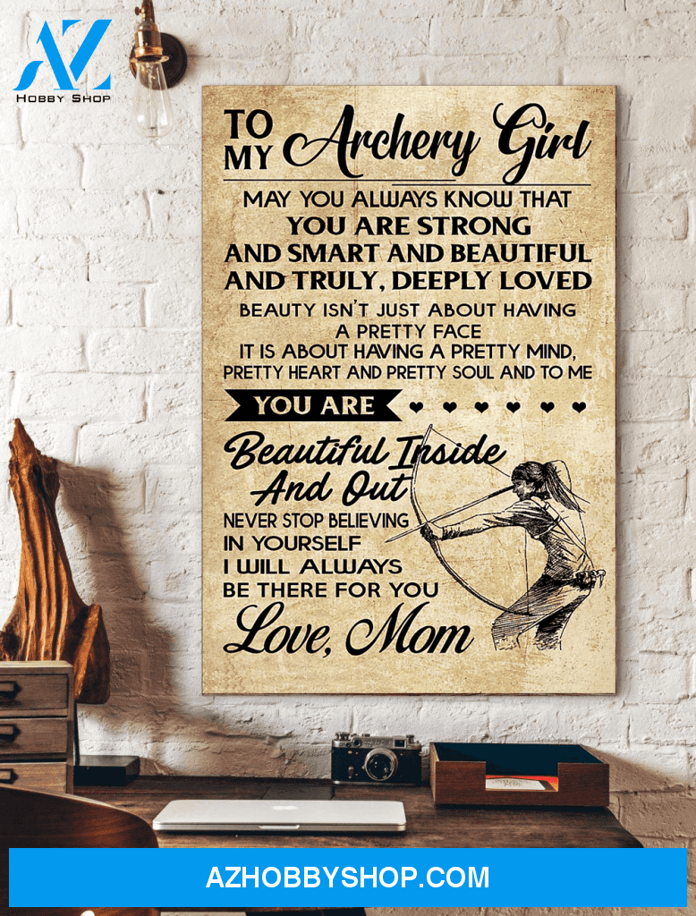Archery Girl Encourage Wall Art Canvas Prints Unique Gifts