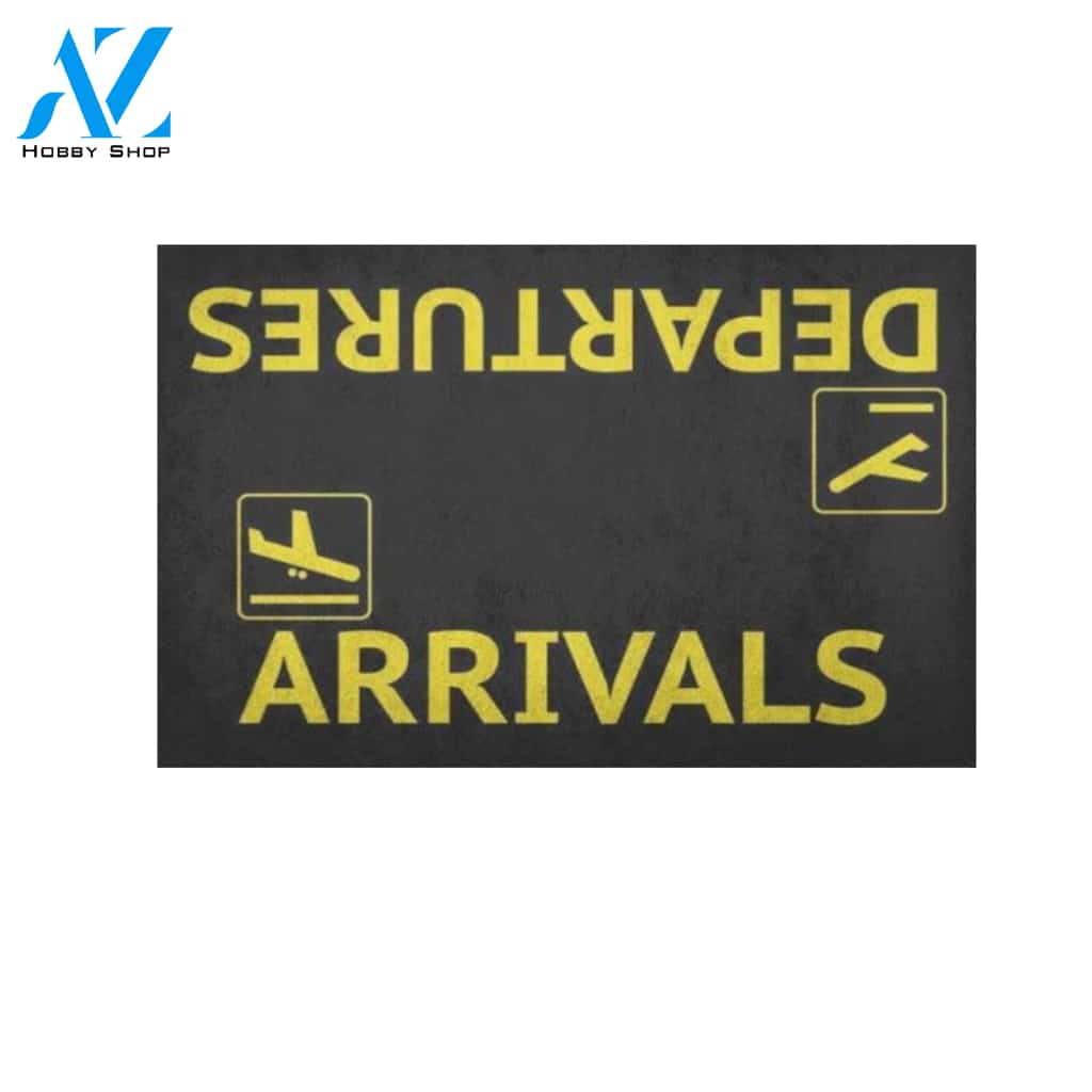 Arrivals Departures Funny Pilot Air Hostess Doormat Welcome Mat House Warming Gift Home Decor Funny Doormat Gift Idea
