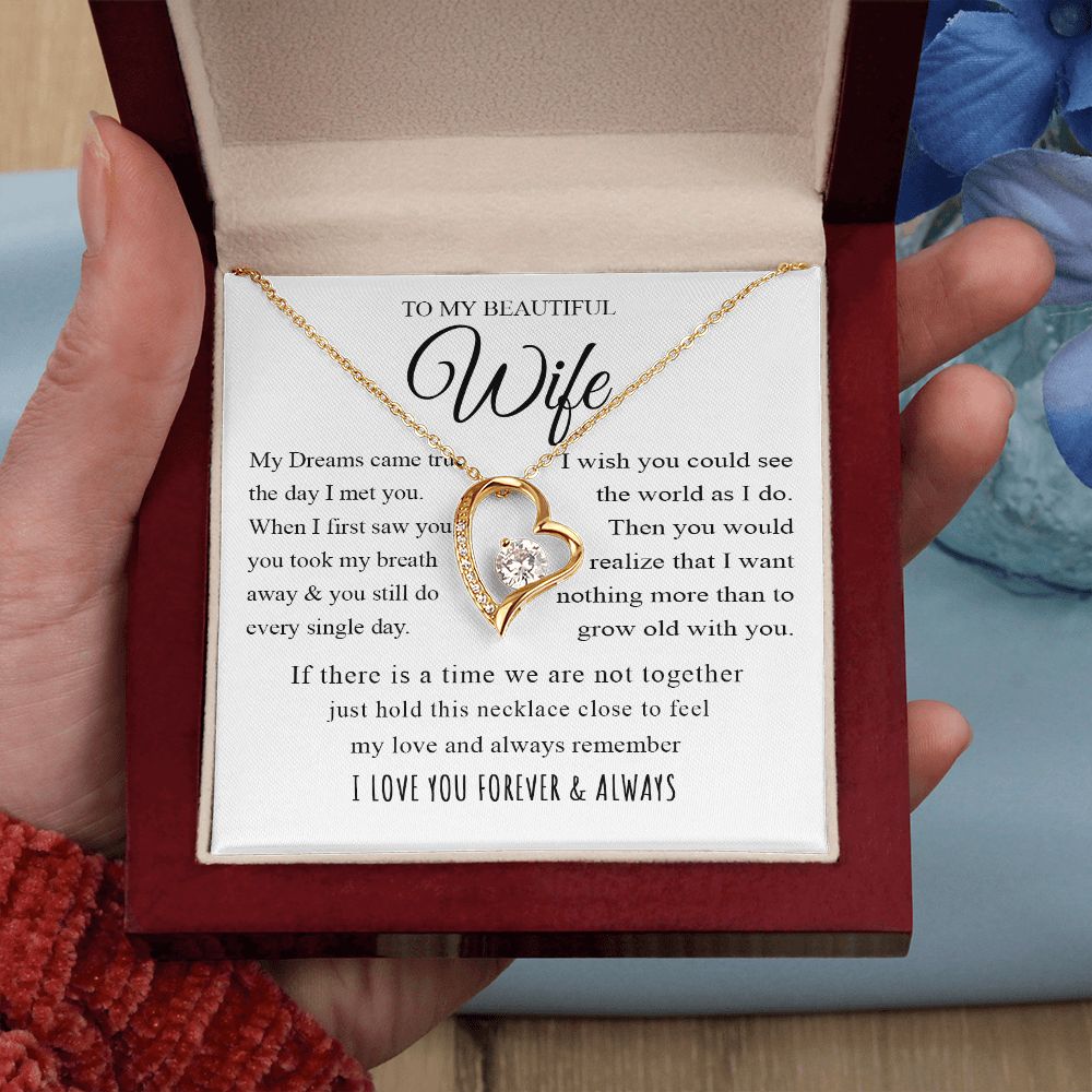 To My Beautiful Wife | My Dreams Came True | Forever Love Necklace