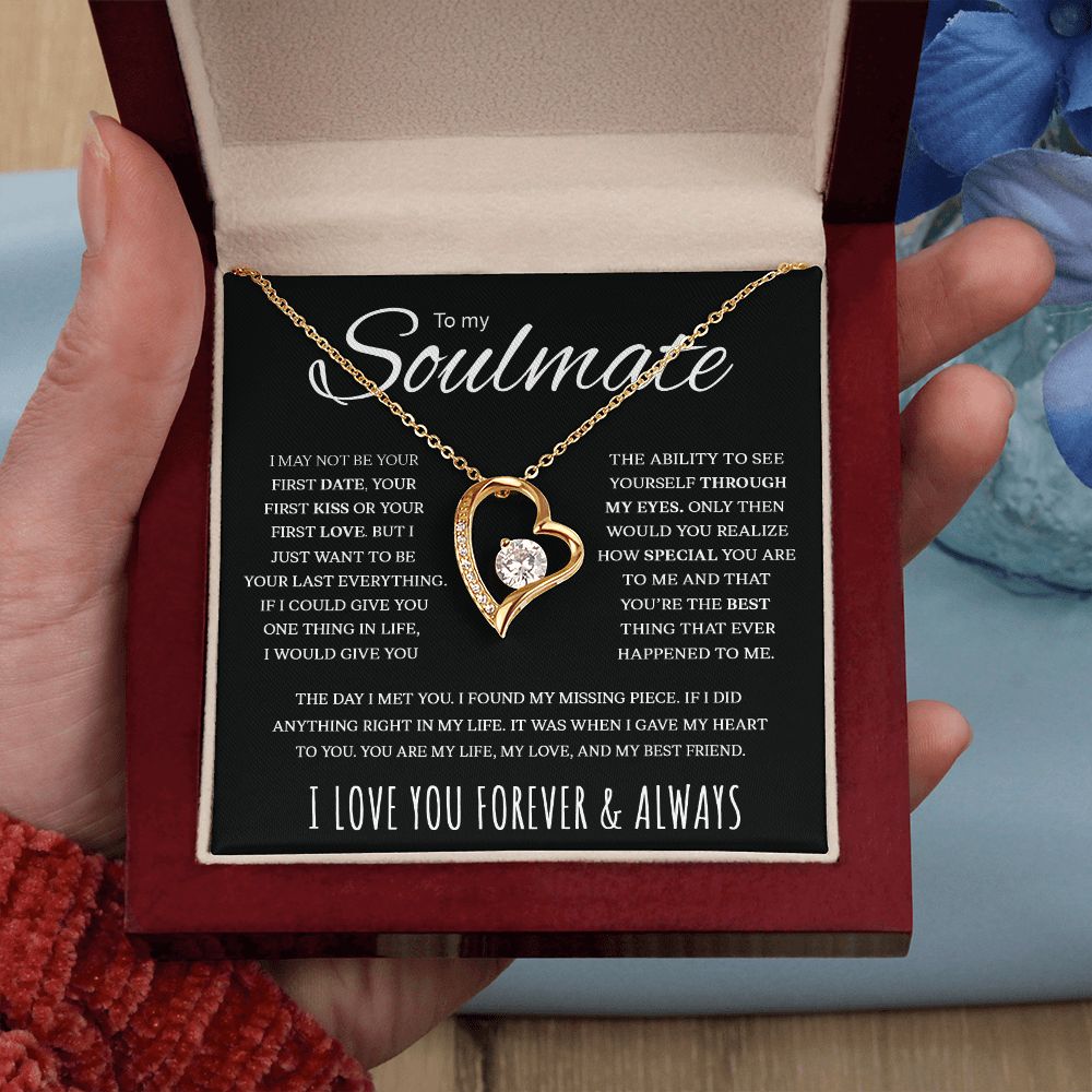 To My Soulmate | My Life My Love My Best Friend | Black Version | Forever Love Necklace