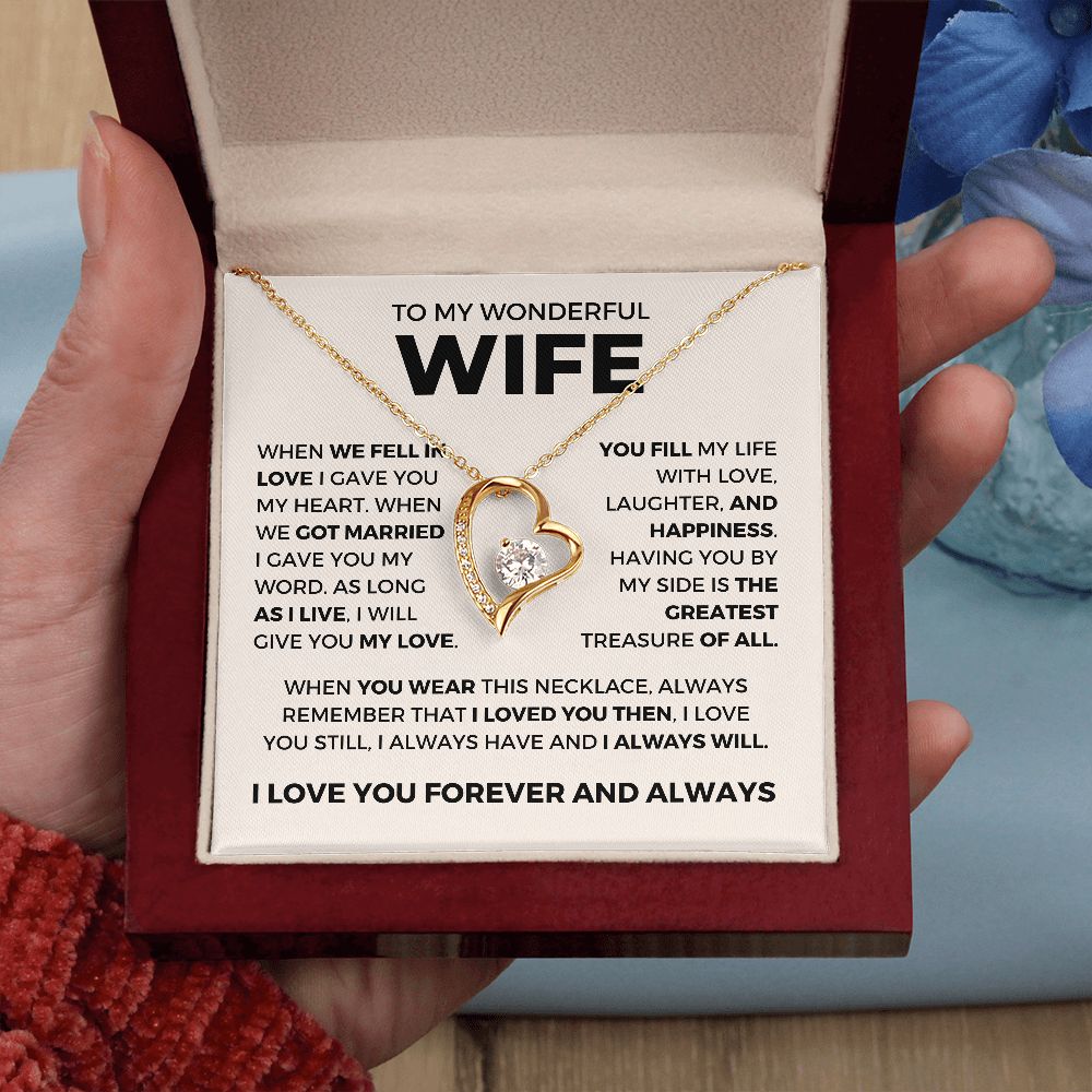Gift for Wife, Valentine Necklace for Wife - Greatest Treasure - Forever Love Necklace