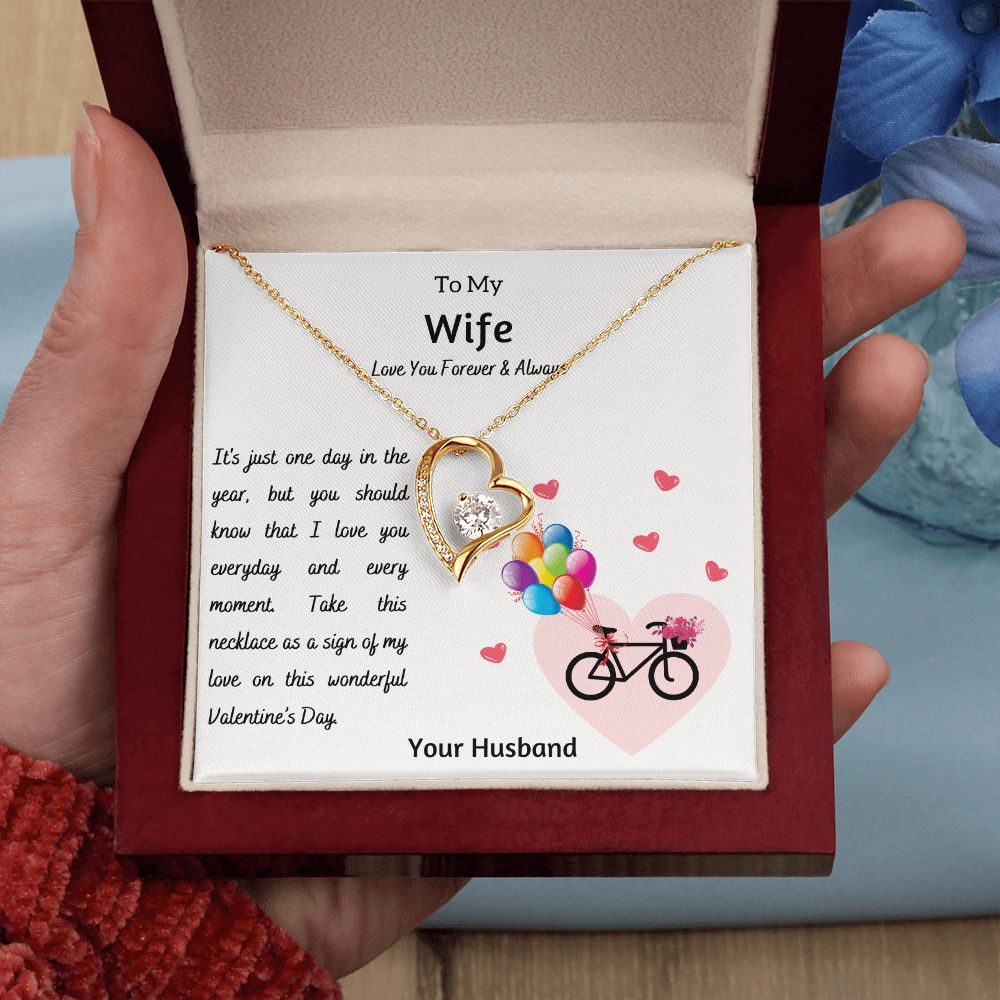 To My Wife | Your Husband | I Love you everyday Forever Love Necklace