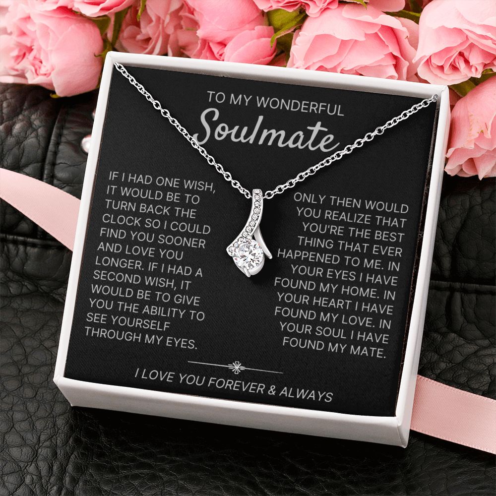 To My Wonderful Soulmate necklace, Two Wishes - Alluring Beauty Necklace For Soulmate