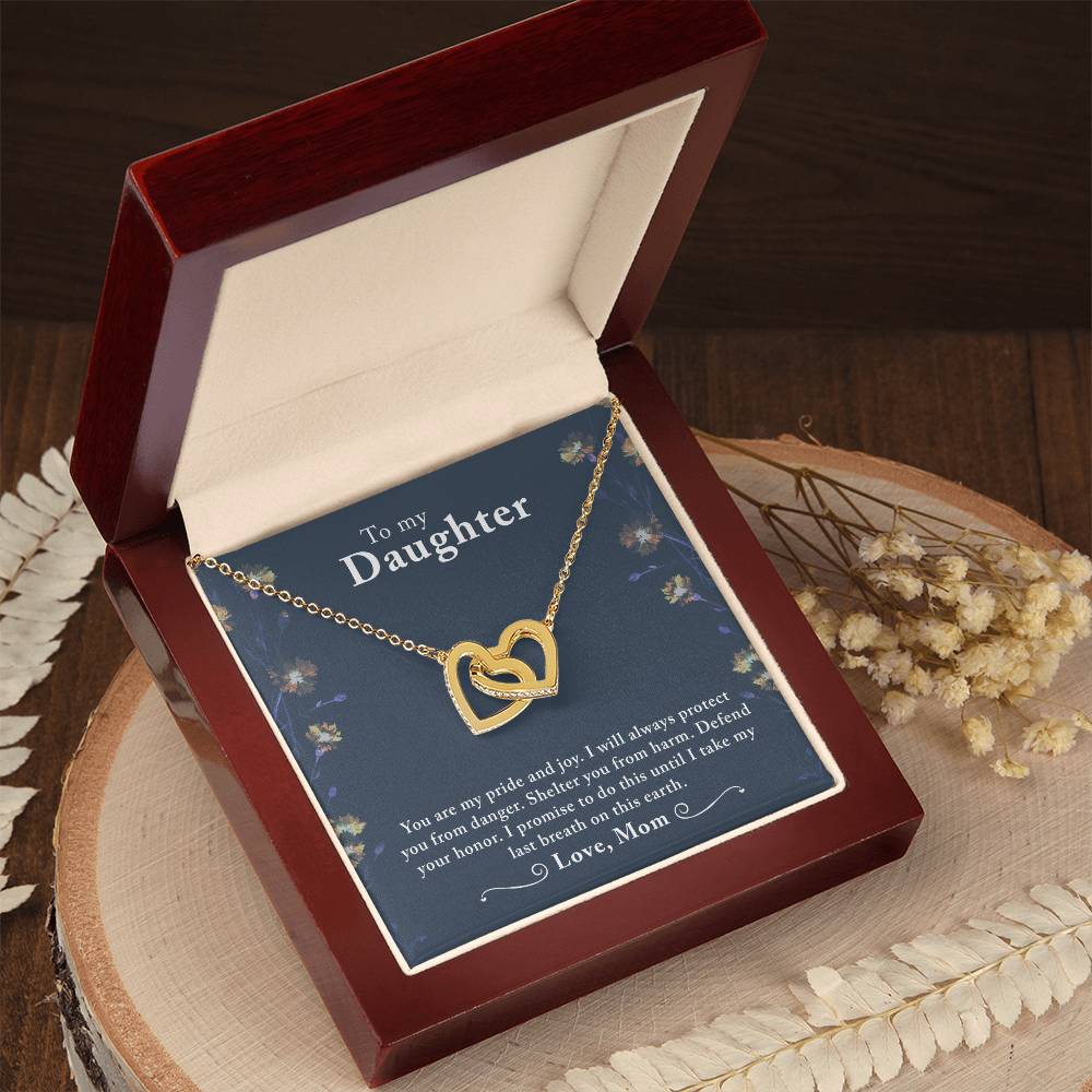Daughter My Pride Interlocking Hearts Necklace