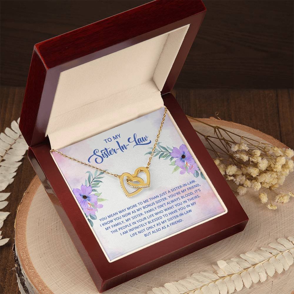 Sister in Law Interlocking Hearts Necklace