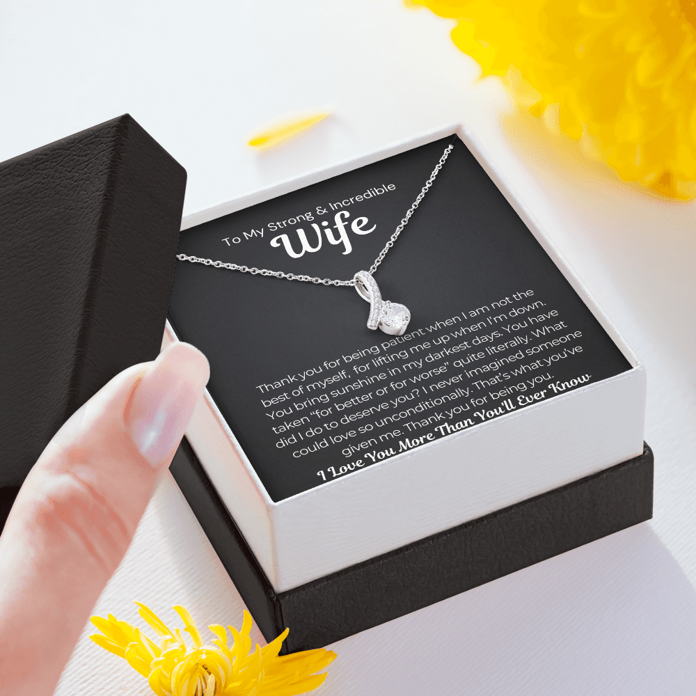 Pamaheart- Alluring Beauty Necklace- What Did I Do to Deserve You Wife Necklace, Gift For Wife, Christmas
