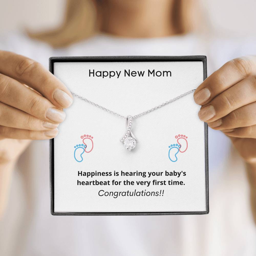 Happy New Mom Alluring Beauty Necklace, Mother's Day Christmas Birthday Gift For Mom, New Mom Gift