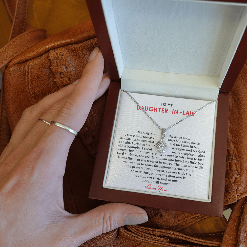 Daughter-In-Law Necklace, To My Daughter-In-Law Necklace - For You Love The Man Who Is My Son, Necklace for Daughter-In-Law, Alluring Beaty Necklace