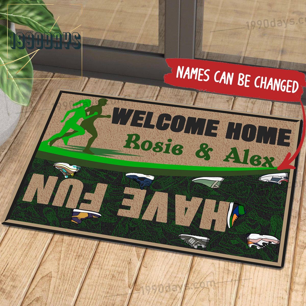 Customized Welcome Home Have Fun Running Saint Patrick's Day Doormat | Colorful | Size 8x27'' 24x36''