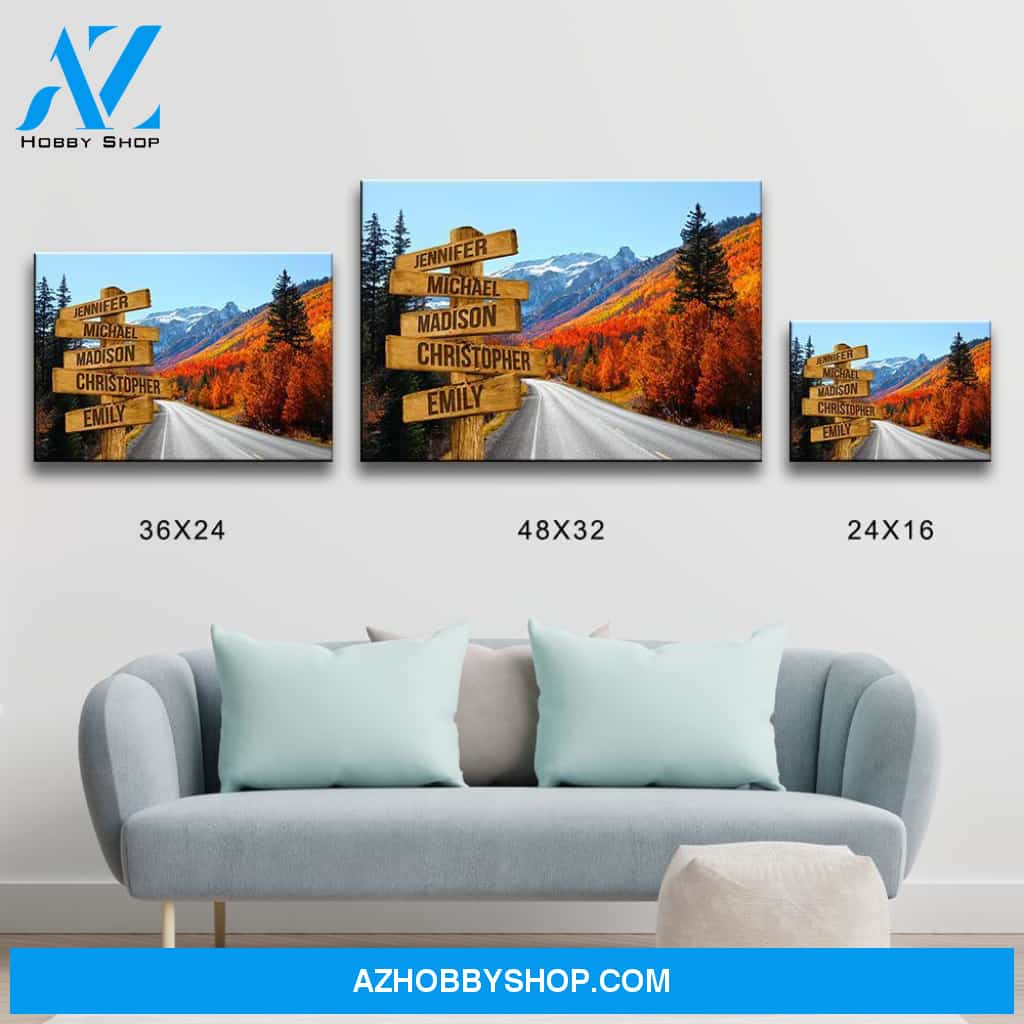 Autumn Mountain Multi-Names Premium Canvas