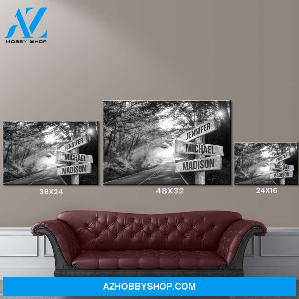 Autumn Road Multi-Names Premium Canvas