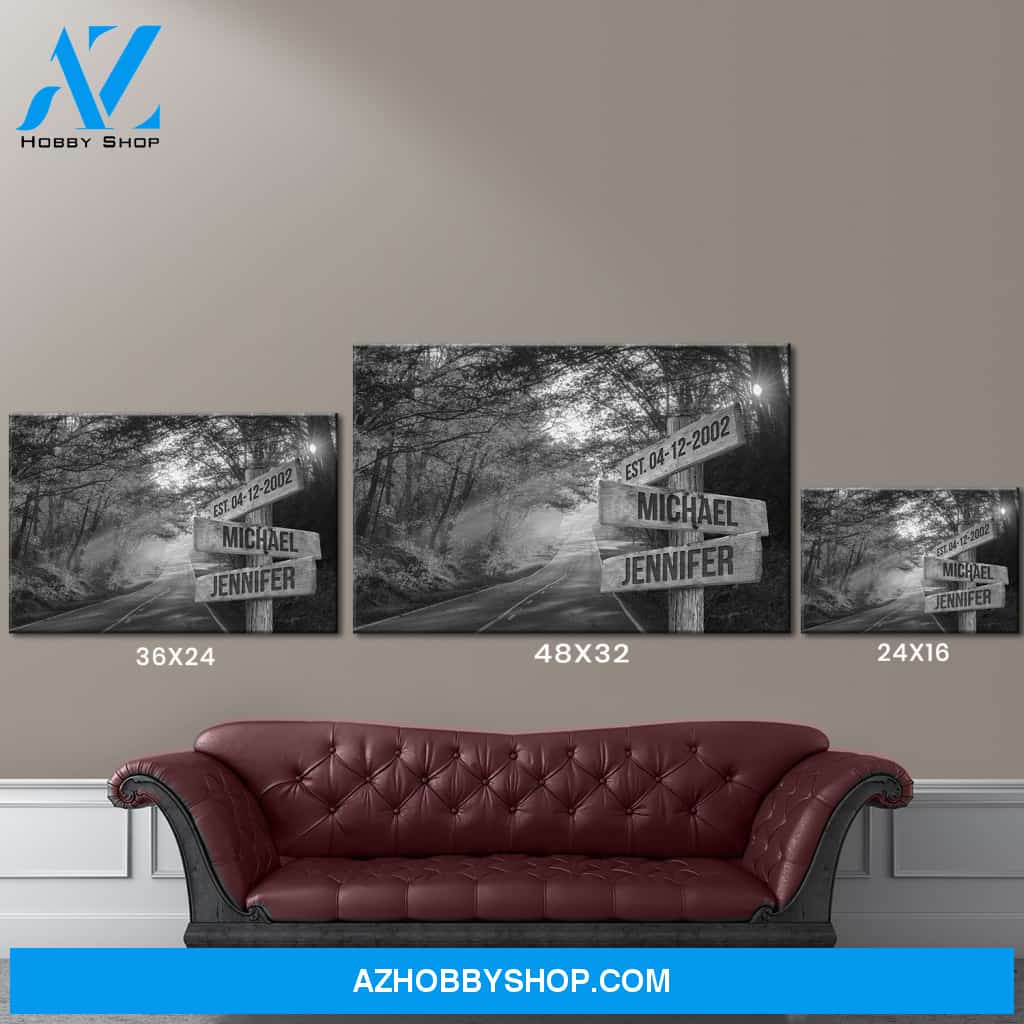 Autumn Road Names Premium Canvas