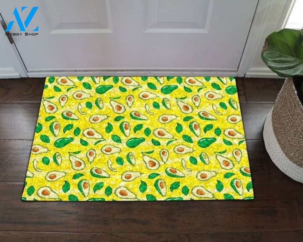 Avocado Yellow Funny Indoor And Outdoor Doormat Gift For Avocado Lovers Decor Warm House Gift Welcome Mat