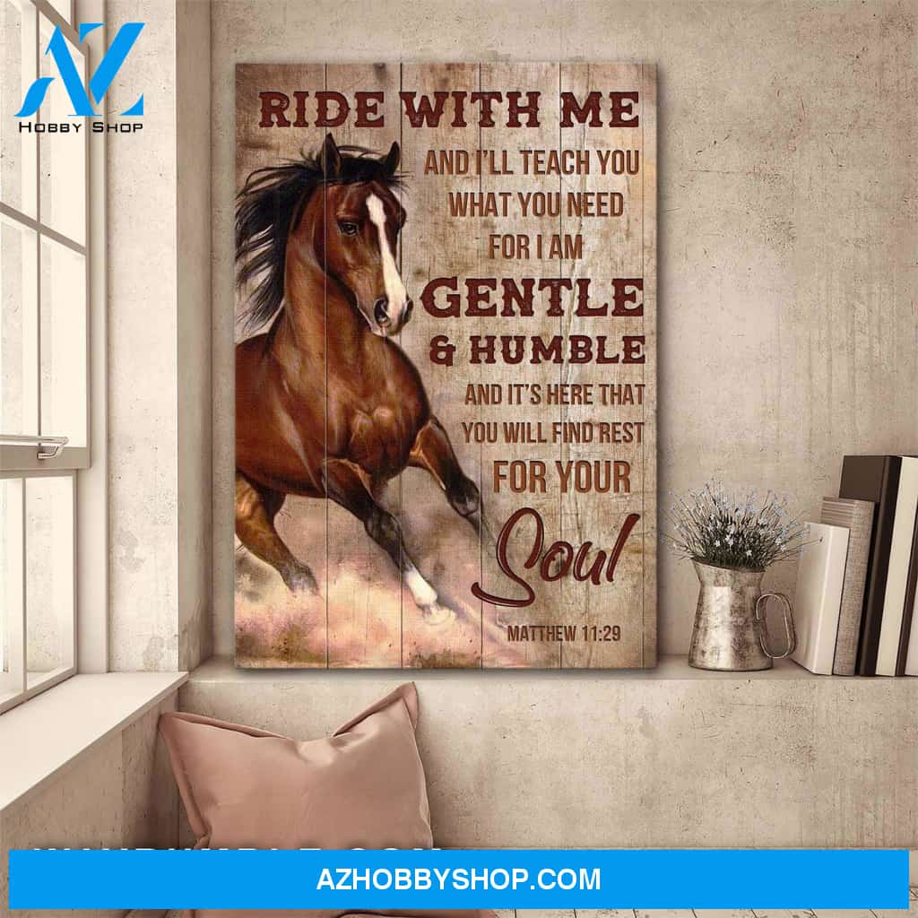Awesome horse - Ride with me Jesus Portrait Canvas Prints, Wall Art