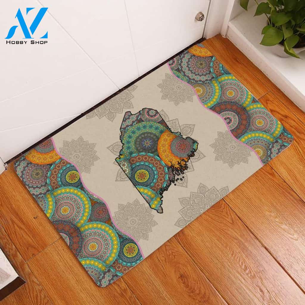 Awesome Maine Mandala Doormat