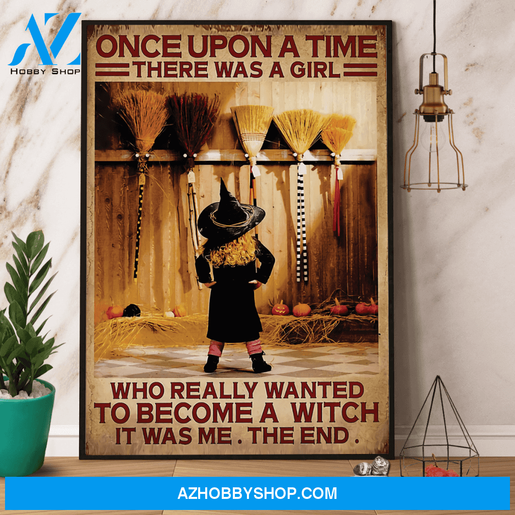 Baby Witch There Was A Girl Become A Witch Halloween Canvas And Poster, Wall Decor Visual Art, Halloween Gift, Happy Halloween