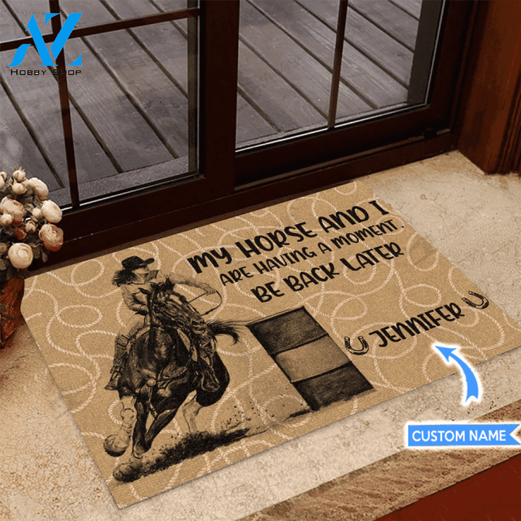 Barrel Racing My Horse And I Are Having A Moment Custom Doormat | Welcome Mat | House Warming Gift