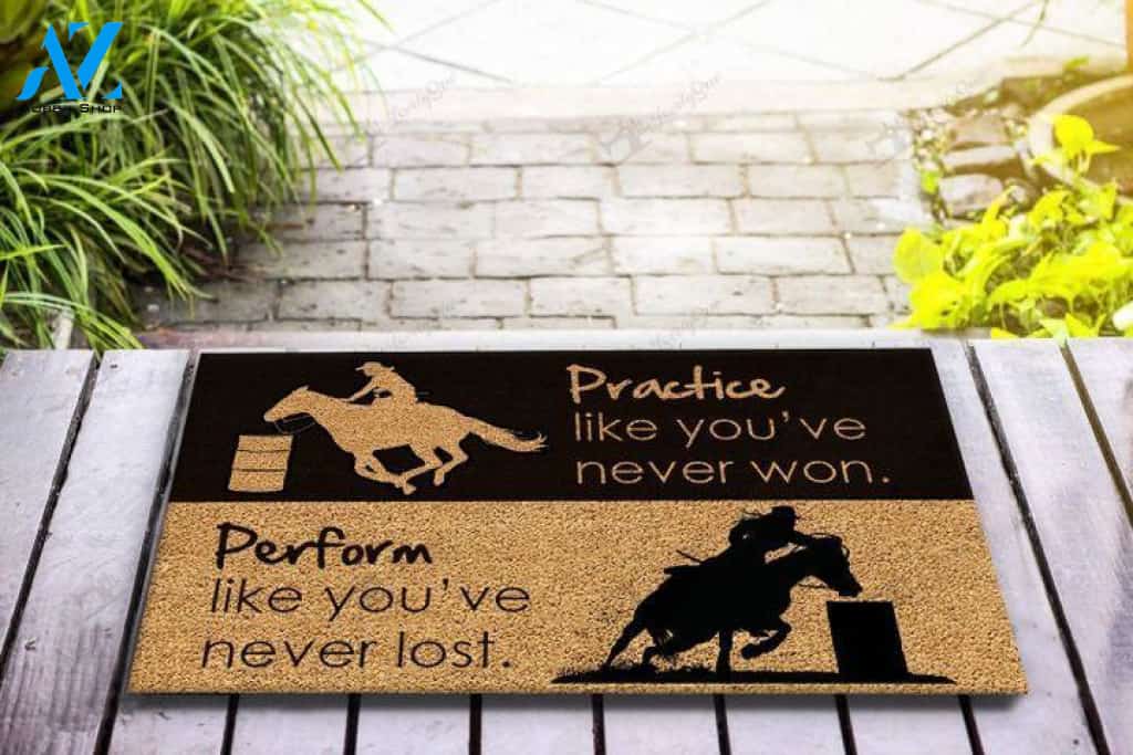 Barrel racing Practice like you've never won Doormat | Welcome Mat | House Warming Gift